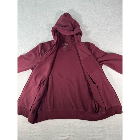 Mack Weldon Hoodie Medium Mens Maroon Sweatshirt Full Zip Jacket Everyday Casual - Picture 11 of 16